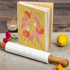 Marble Rolling Pin & Cookbook Image 3