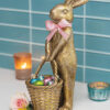 Gilt Bunny Statue & Chocolate Eggs
