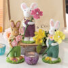 Felted Garden Bunny Trio